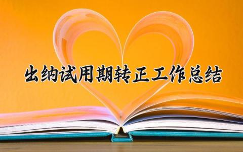 出纳试用期转正工作总结怎么写 出纳试用期转正工作总结报告