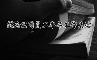 保险公司员工半年工作总结 保险公司的员工半年工作总结及下半年工作计划(16篇)