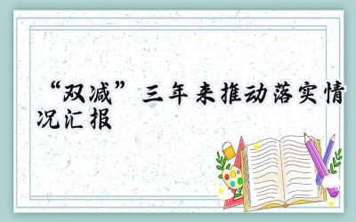 “双减”三年来推动落实情况汇报 双减的三年规划范文(15篇)