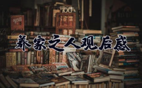 养家之人观后感700字 《养家之人》心得体会