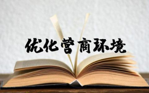 优化营商环境组织生活会个人发言稿优秀范文