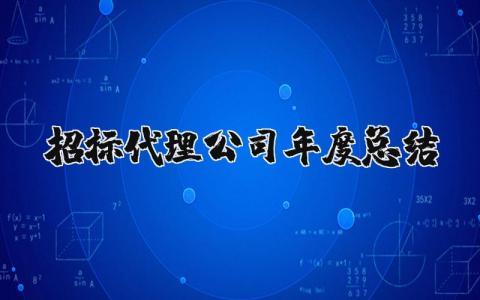 招标代理公司年度总结报告 招标代理公司年终工作总结2025年度