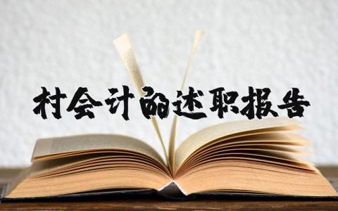 村会计的述职报告 村干部会计个人履职情况（3篇）