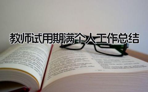 教师试用期满个人工作总结 精选8篇