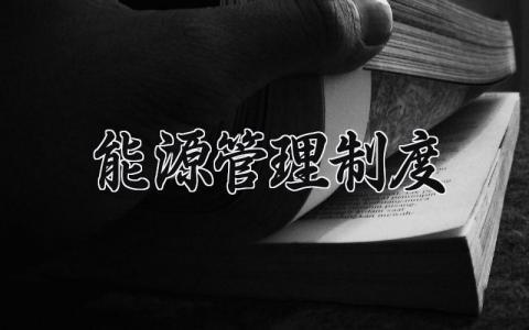 能源管理制度模板文件 能源管理制度汇编范文