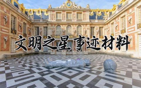文明之星事迹材料通用 文明之星个人先进事迹材料