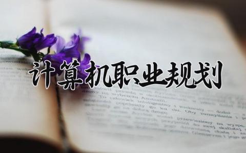 计算机职业规划书范文 计算机专业职业发展规划报告