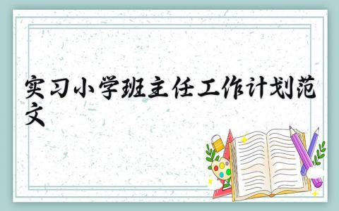 实习小学班主任工作计划范文 小学实习班主任工作方案模板