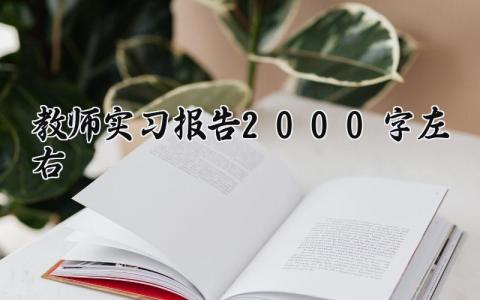 教师实习报告2000字左右精选 教师实践报告2000字范文