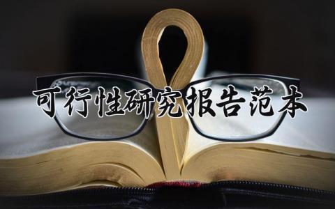 可行性研究报告范本模板 可行性研究报告范本精选