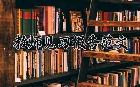 教师见习报告范文大全 教师见习报告范文精选