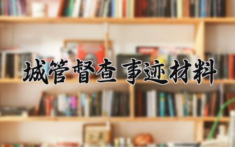 城管督查事迹材料范文 城管督查报告模板