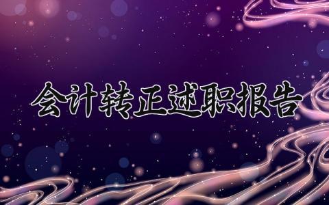 会计转正述职报告怎么写 会计转正述职报告个人总结