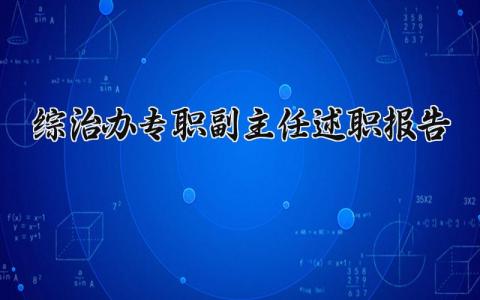 综治办专职副主任述职报告 综治办副主任工作述职汇报