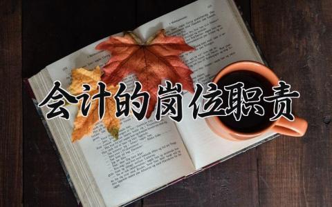 会计的岗位职责 会计都要做些什么工作 (15篇）