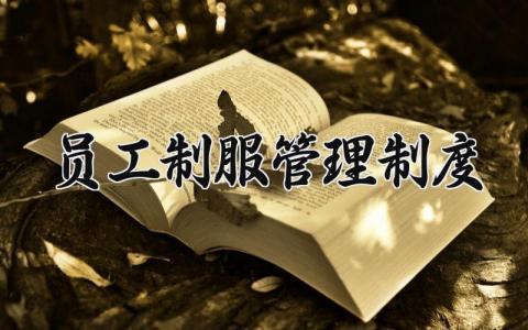员工制服管理制度内容 员工制服管理制度模板