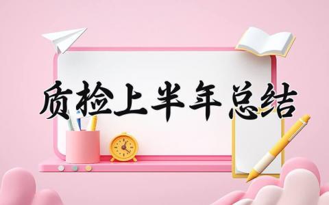2024质检上半年总结怎么写 2024质检上半年总结汇报