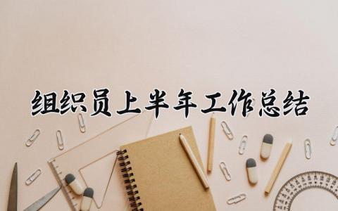 组织员上半年工作总结 组织员上半年工作总结报告 (3篇）