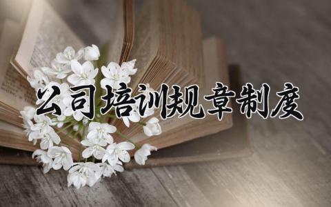公司培训规章制度大全 公司培训管理规章制度