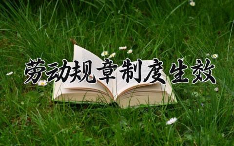 劳动规章制度生效 劳动管理规章制度内容范本 (10篇）