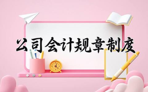 公司会计规章制度怎么写 公司会计规章制度管理办法