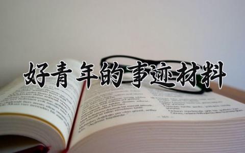 好青年的事迹材料 关于好青年的事迹材料800字 (12篇）