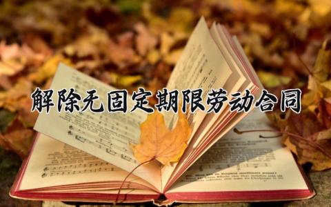 解除无固定期限劳动合同 解除无固定的期限劳动合同怎么写 (9篇）