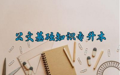 公文基础知识专升本最新版大全 公文写作格式要求及写作技巧和方法