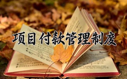项目付款管理制度 项目付款的管理制度内容范文（15篇）