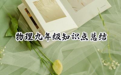 物理九年级知识点总结 物理九年级的知识点总结（10篇）