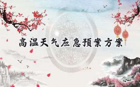 高温天气的应急预案方案怎么写（15篇）