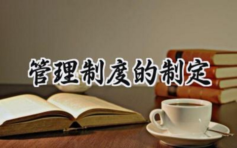 管理制度的制定 管理制度制定原则以及程序（16篇）
