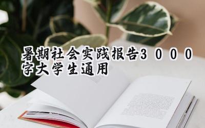 暑期社会实践报告3000字大学生通用怎么写（17篇）