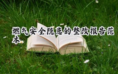 燃气安全隐患的整改报告范本 燃气安全隐患整改报告范本怎么写（14篇）