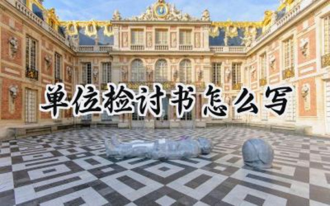 单位检讨书怎么写范文 (7篇）