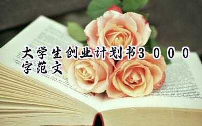 大学生创业计划书3000字范文 (11篇）