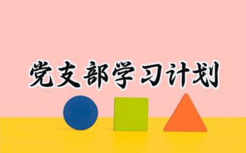 党支部学习计划范文怎么写 (15篇）