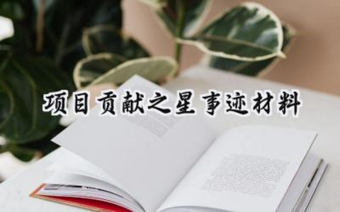 项目贡献之星事迹材料怎么写 (7篇）