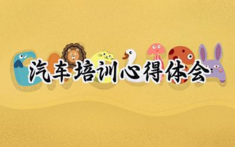 汽车培训心得体会总结简短怎么写 (13篇）