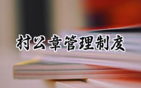村公章管理制度总结 村级公章管理制度优秀范文 (13篇）