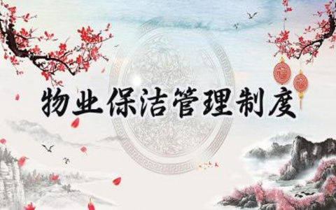 物业保洁管理制度 物业对保洁管理规定细则