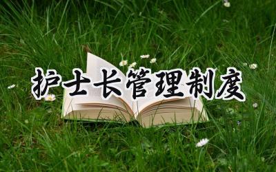 护士长管理制度 护士长管理制度范文