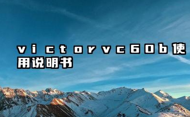 victorvc60b使用说明书及红线黑线使用指南详解