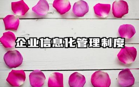 企业信息化管理制度内容 企业信息化管理制度汇编