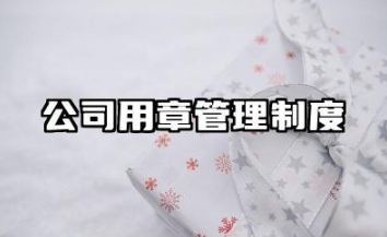 公司用章管理制度范文 印章使用管理制度完整版
